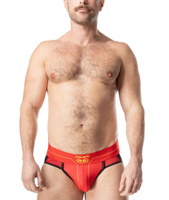 NASTY PIG TKO JOCK STRAP RED, BLACK & GOLD