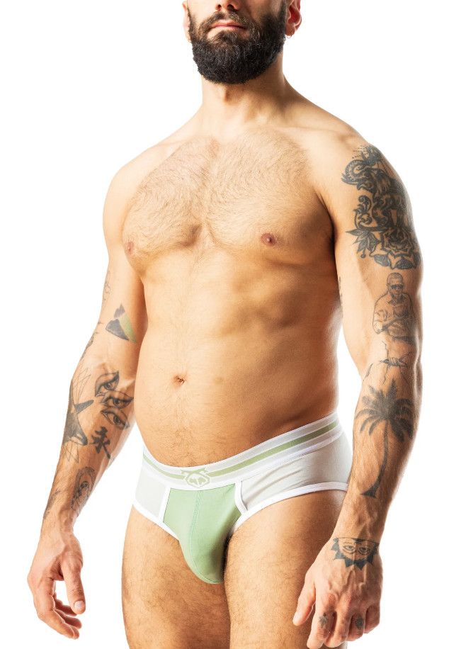 NASTY PIG EVOLVE CLASSIC BRIEF HEDGE GREEN & MIRAGE GREY, Size: SMALL
