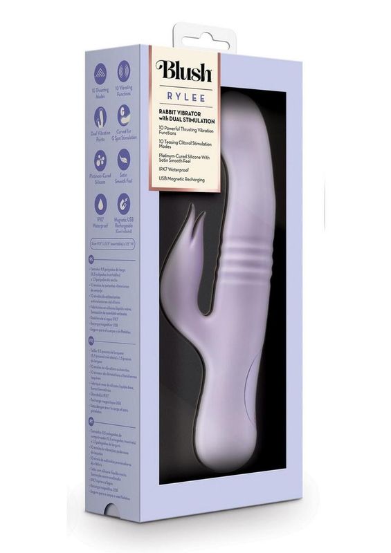 BLUSH RYLEE RECHARGEABLE SILICONE RABBIT VIBRATOR