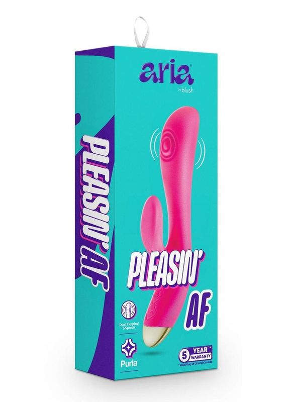 ARIA PLEASIN' AF RECHARGEABLE SILICONE RABBIT VIBRATOR