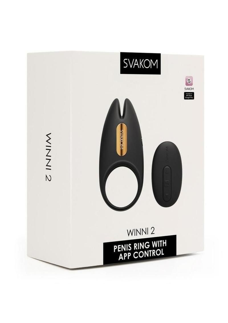 SVAKOM WINNI 2 COCK RING WITH REMOTE BLACK & GOLD