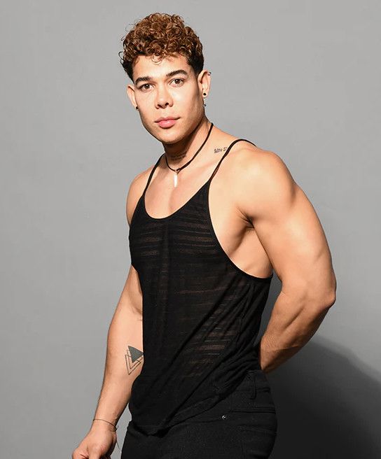 ANDREW CHRISTIAN UNLEASHED RING BURNOUT TANK BLACK, Size: SMALL
