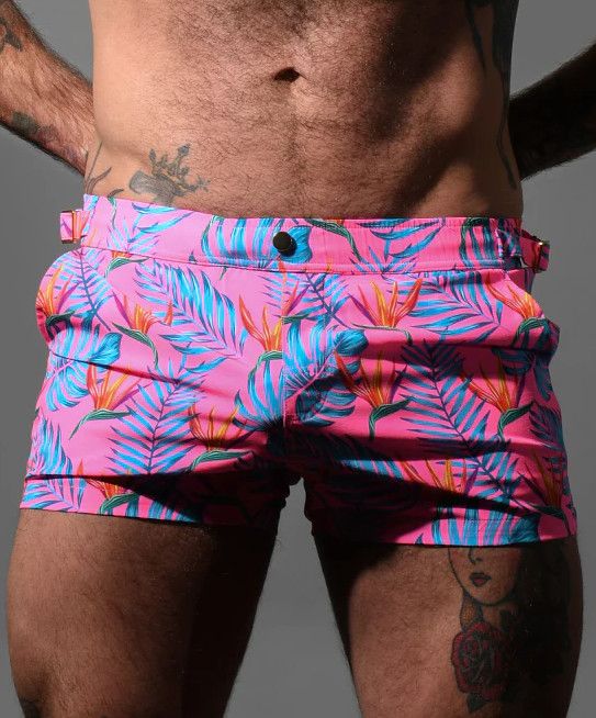 ANDREW CHRISTIAN PINK PARADISE SWIM SHORTS