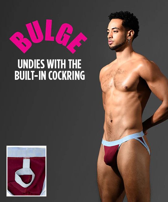 ANDREW CHRISTIAN BULGE C-RING JOCK BURGUNDY