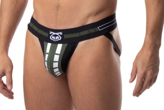 NASTY PIG GRIND JOCK STRAP BLACK/ARMY GREEN, Size: SMALL