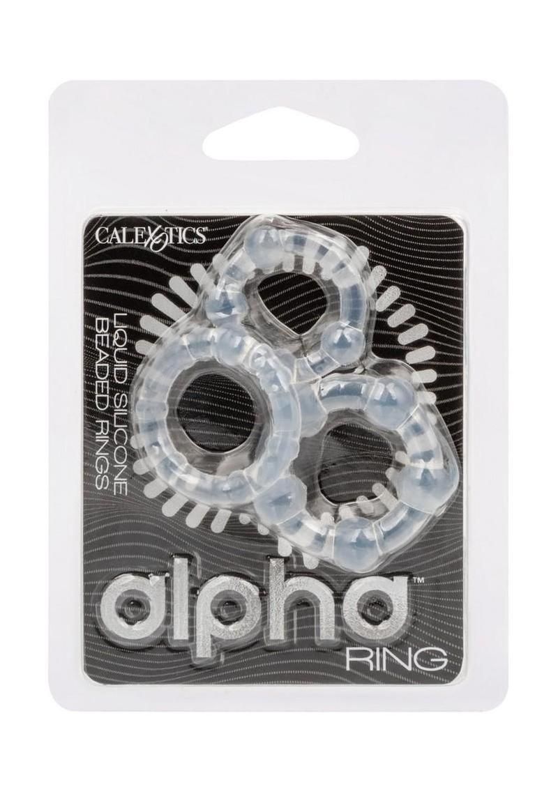 APLHA SILICONE BEAED COCK RINGS CLEAR