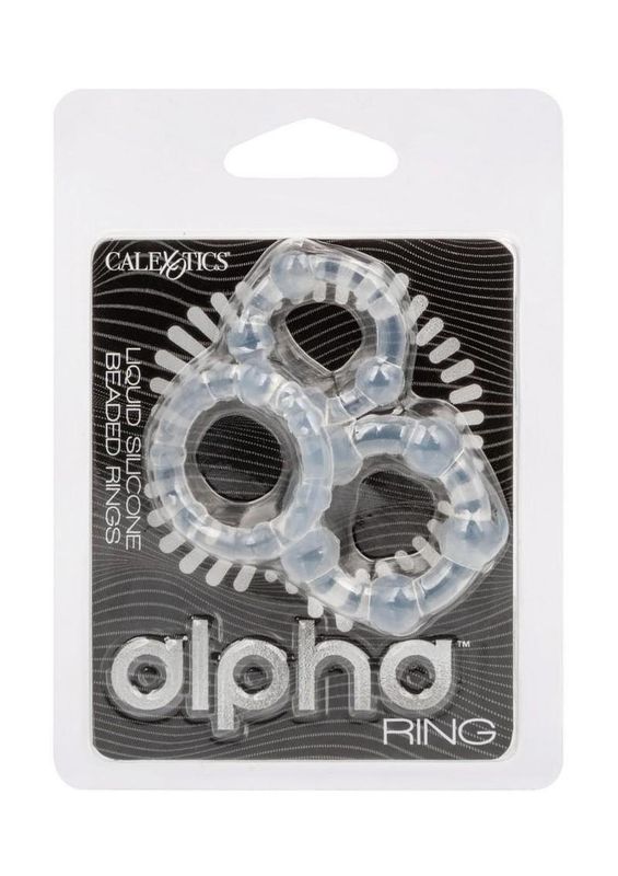 APLHA SILICONE BEAED COCK RINGS CLEAR
