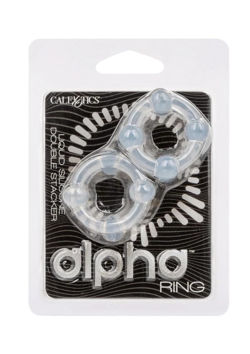 APLHA SILICONE DOUBLE STACKER COCK RINGS CLEAR