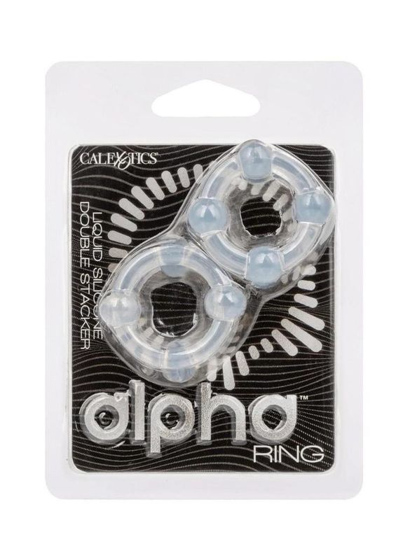 APLHA SILICONE DOUBLE STACKER COCK RINGS CLEAR