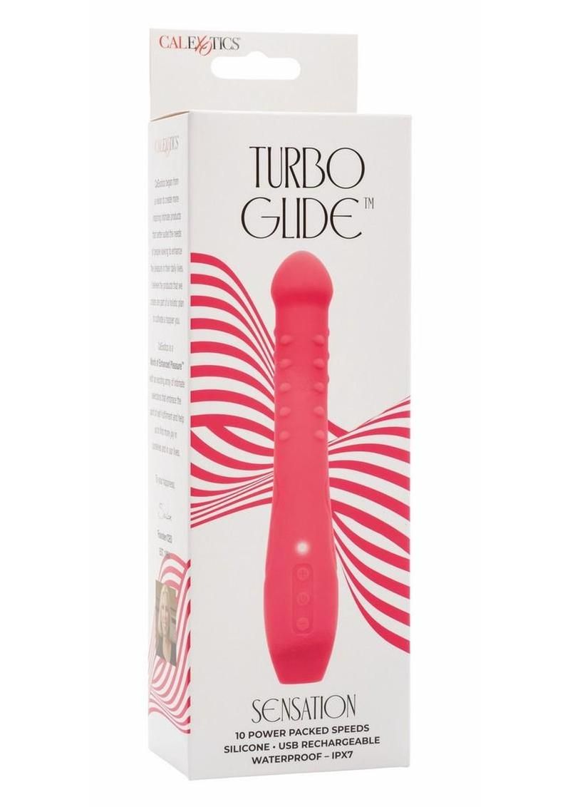 TURBO GLIDE RECHARGEABLE SILICONE MASSAGER SENSATION PINK