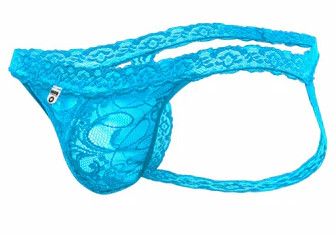 MOB MEN'S LACE JOCKSTRAP TURQUOISE, Size: S/M