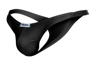 JUSTIN + SIMON CLASSIC TANGA BLACK, Size: SMALL