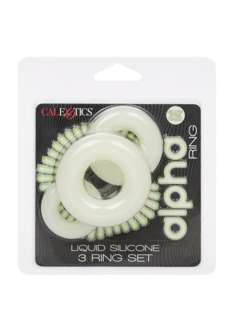 ALPHA GLOW IN THE DARK LIQUID SILICONE 3 RING SET