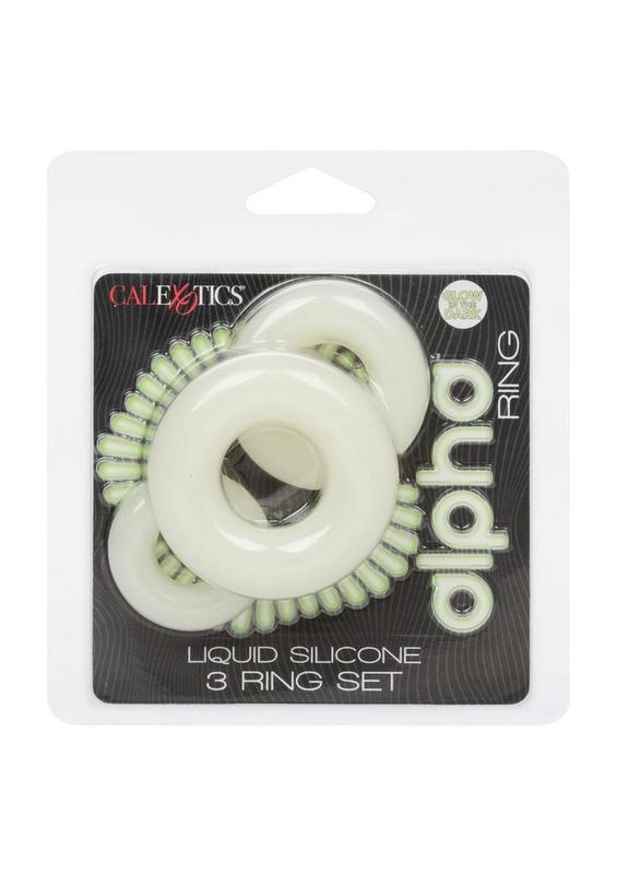 ALPHA GLOW IN THE DARK LIQUID SILICONE 3 RING SET