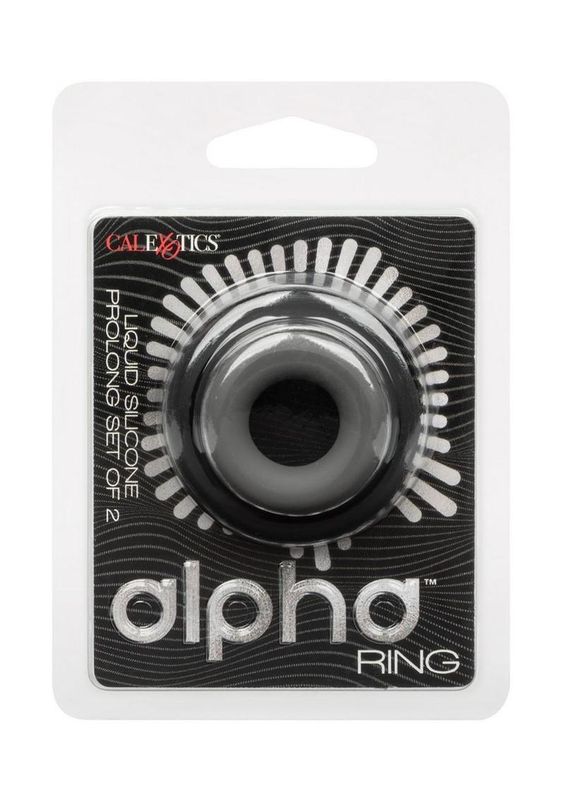 ALPHA LIQUID SILICONE PROLONG COCK RING 2 PIECE SET