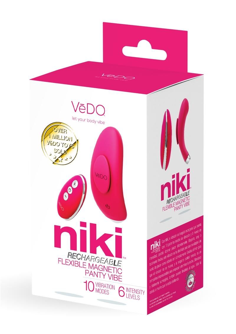VeDO NIKI RECHARGEABLE SILICONE PANTY VIBE, Color: PINK