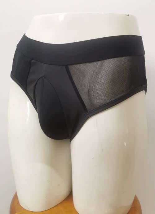 BLACK SPORTS UNDERWEAR WITH POUCH & MESH SIDES (SALE)