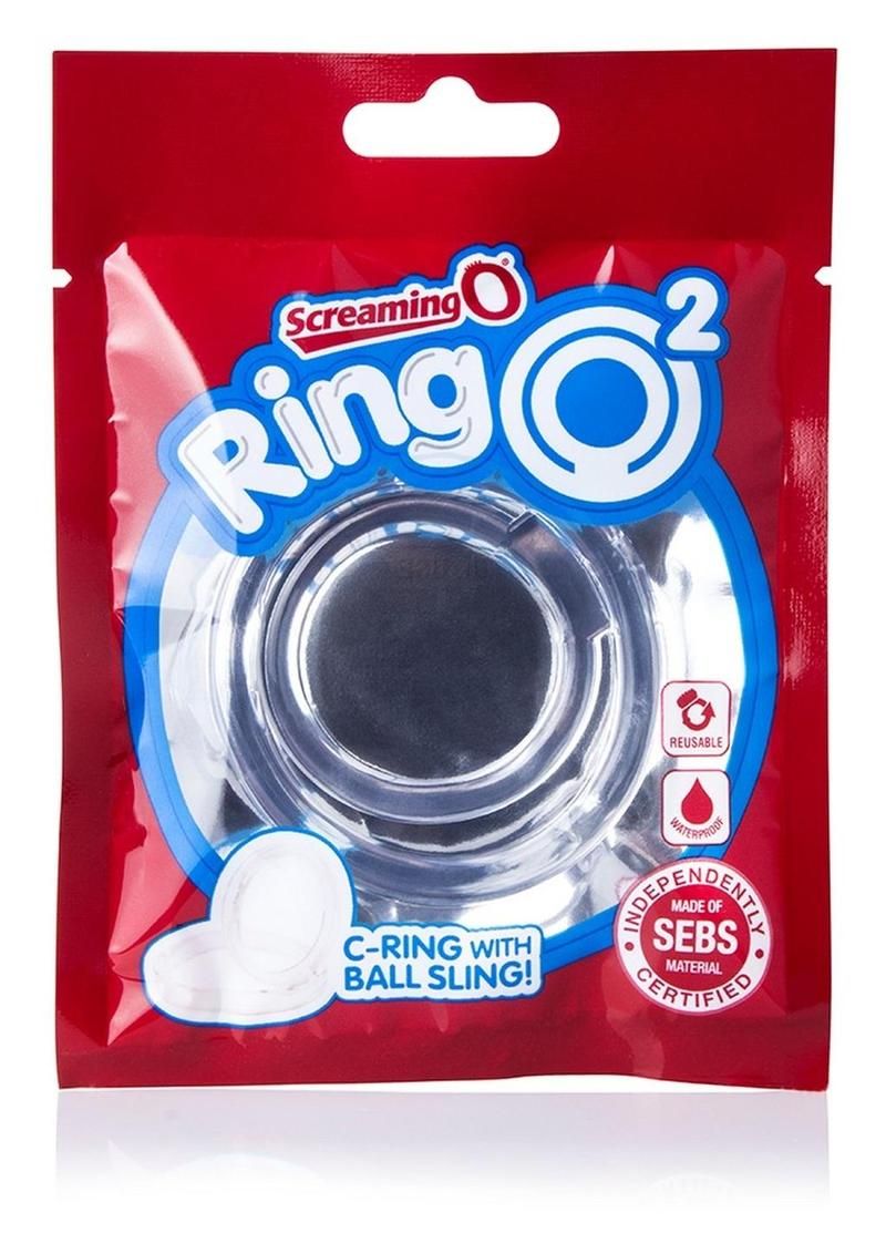 RING O 2 CLEAR STRETCHY COCK RING WITH TESTICLE SLING