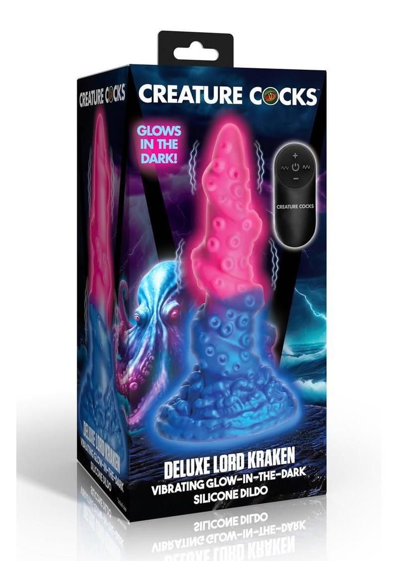 CREATURE COCKS DELUXE LORD KRAKEN VIBRATING GLOW IN THE DARK DILDO WITH REMOTE