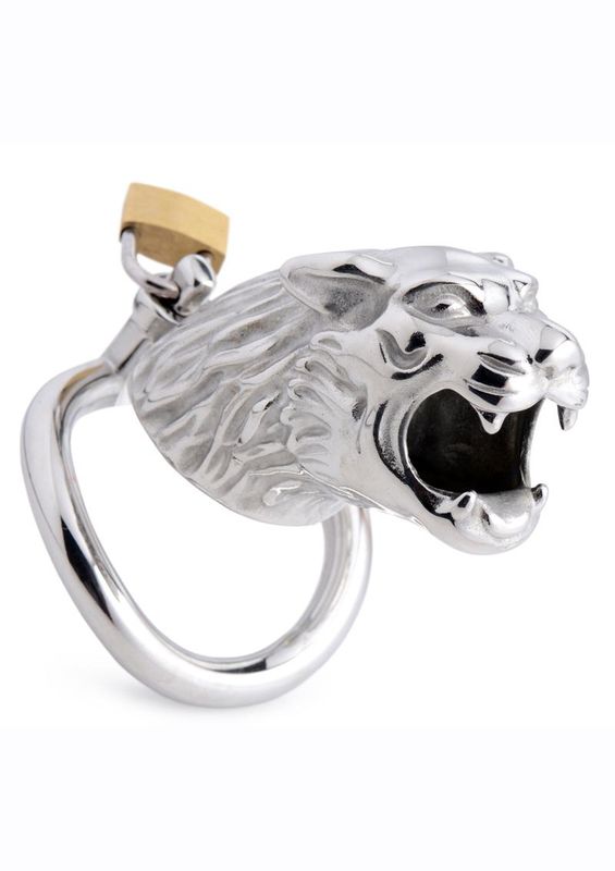 MASTER SERIES TIGER KING LOCKING CHASTITY CAGE