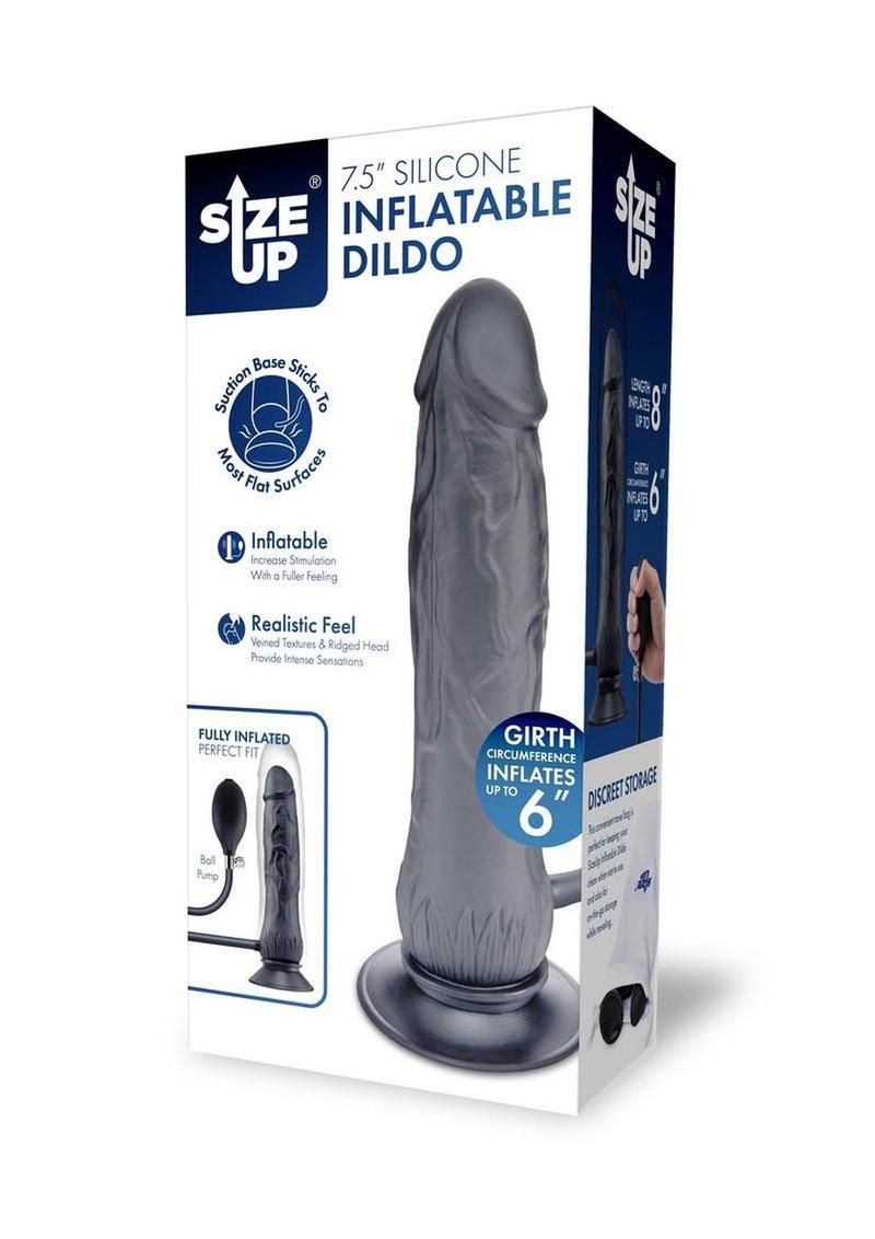 SIZE UP RIPPLE INFLATABLE SILICONE BUTT PLUG 7.5"