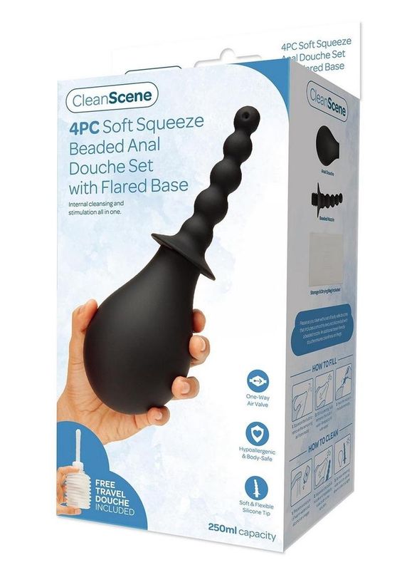 CLEAN SCENE SOFT SQUEEZE BEADED DOUCHE WITH FLAIRED BASE (4 PC)