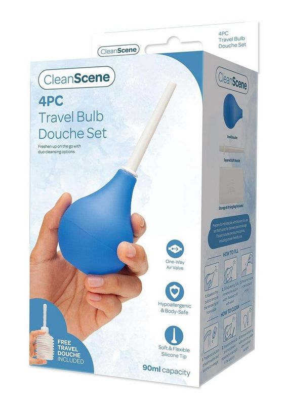 CLEAN SCENE TRAVEL BULB DOUCHE SET 4PC
