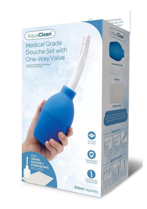 AQUA CLEAN LARGE VOLUME 310ML DOUCHE WITH ONE WAY VALVE