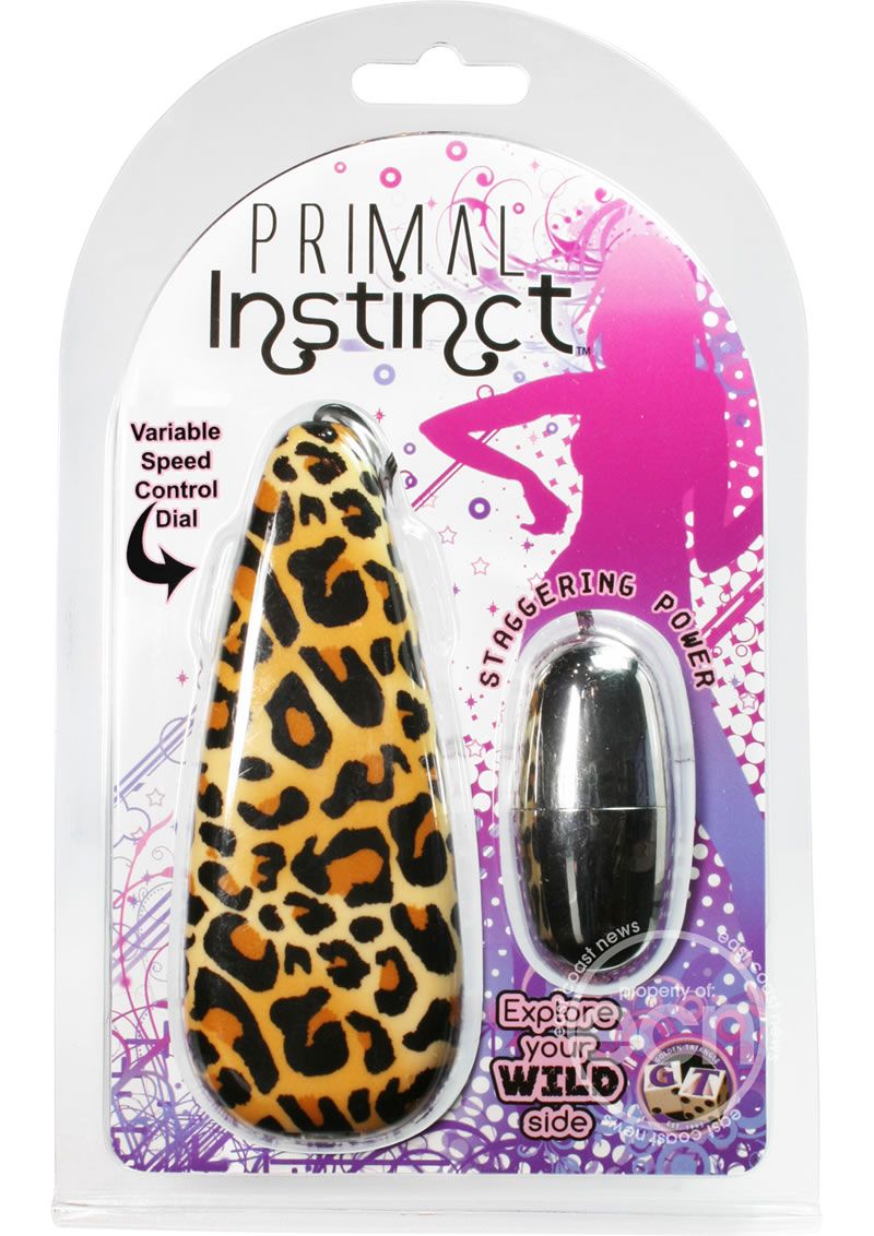 PRIMAL INSTINCT BULLET WITH WIRED REMOTE CONTROL LEOPARD PRINT