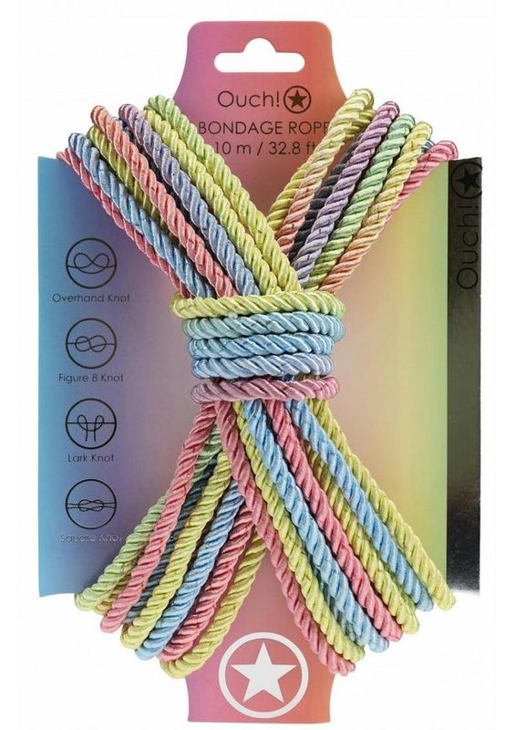 OUCH! BONDAGE ROPE NYLON 10 METER MULTICOLOR PASTEL