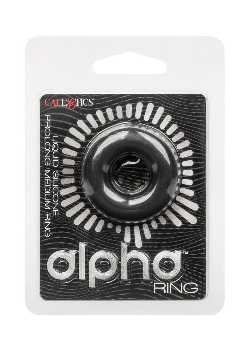 ALPHA LIQUID SILICONE PROLONG COCK RING, Color: BLACK, Size: MEDIUM