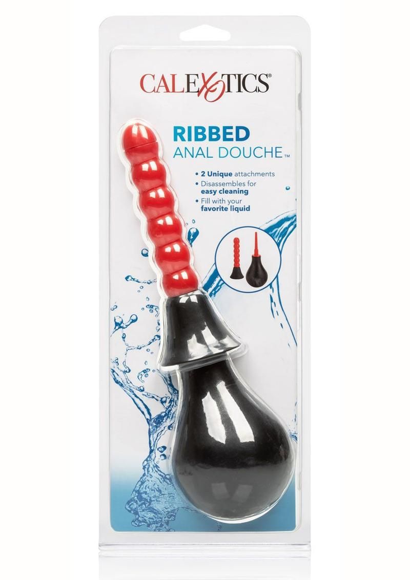RIBBED ANAL DOUCHE RED & BLACK