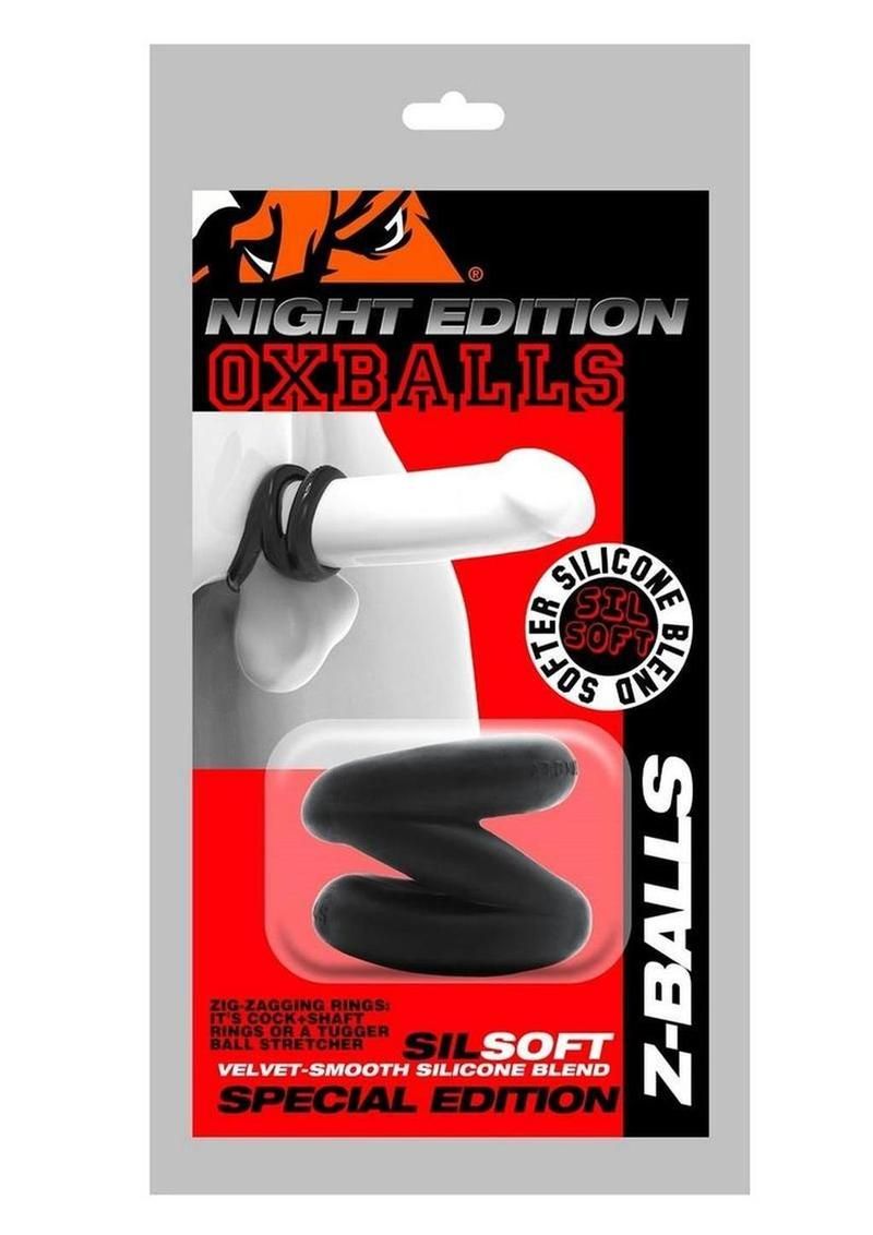 OXBALLS ATOMIC JOCK Z-BALLS COCK RING & BALL STRETCHER NIGHT EDITION