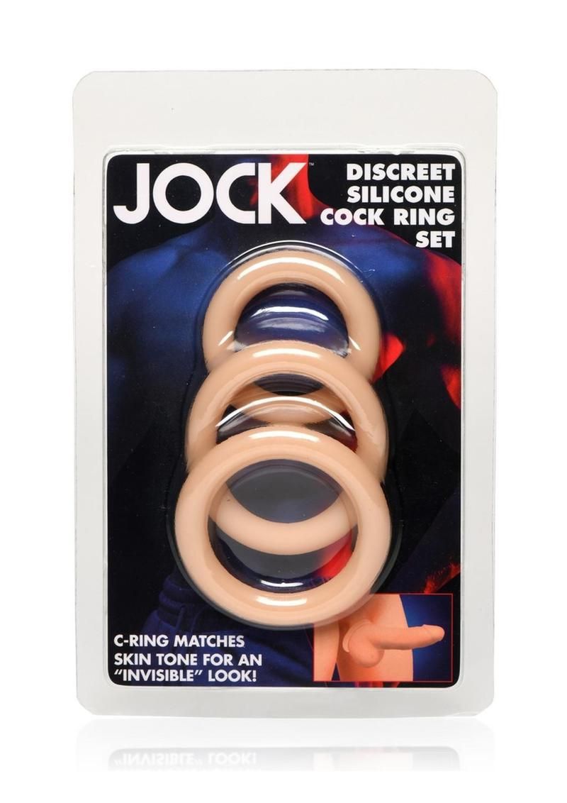 JOCK DISCRETE SILICONE COCK RING SET, Color: LIGHT