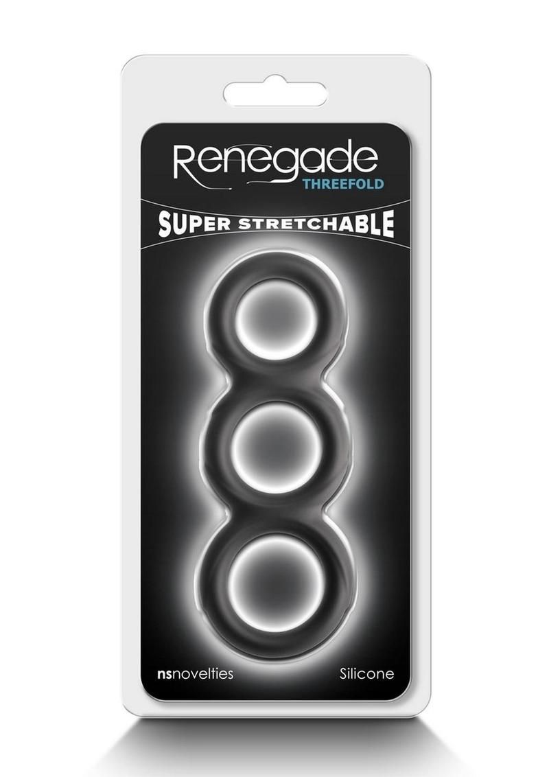 RENEGADE THREEFOLD SILICONE COCK RING BLACK