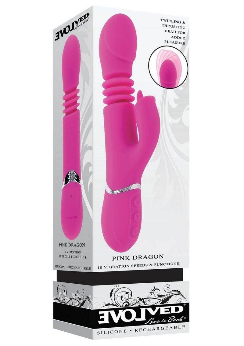 EVOLVED PINK DRAGON RECHARGEABLE SILICONE MULTI VIBRATOR