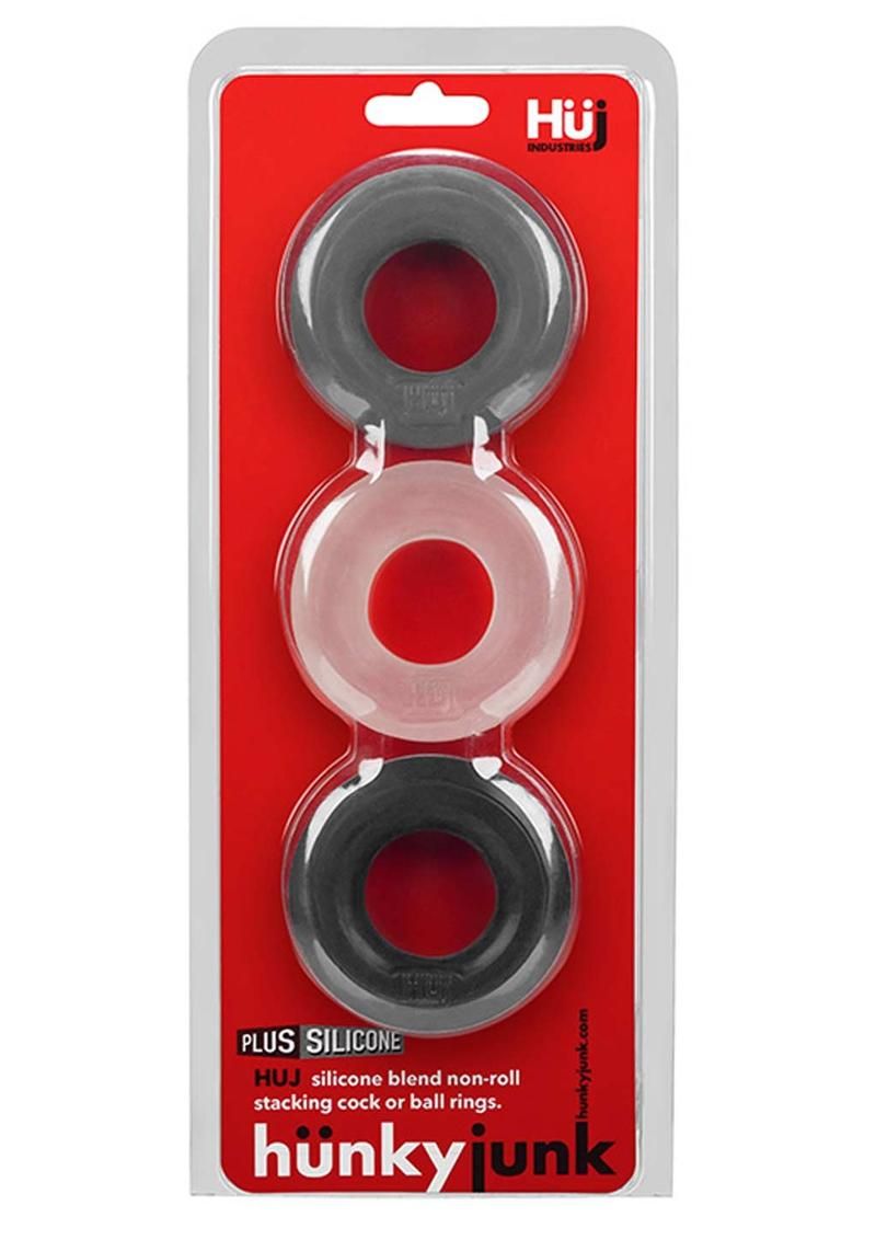 HUNKY JUNK HUJ3 SILICONE C RINGS, Color: BLACK