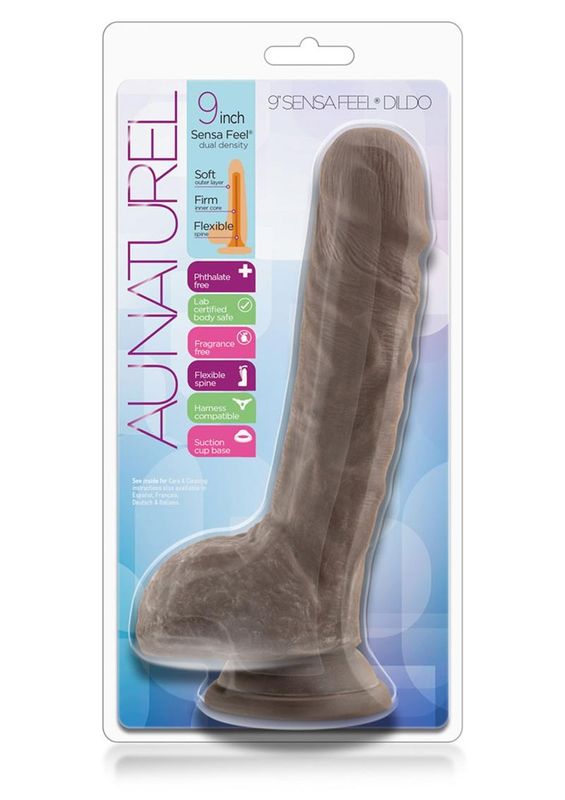 AU NATUREL SENSA FEEL DILDO 9inch CHOCOLATE