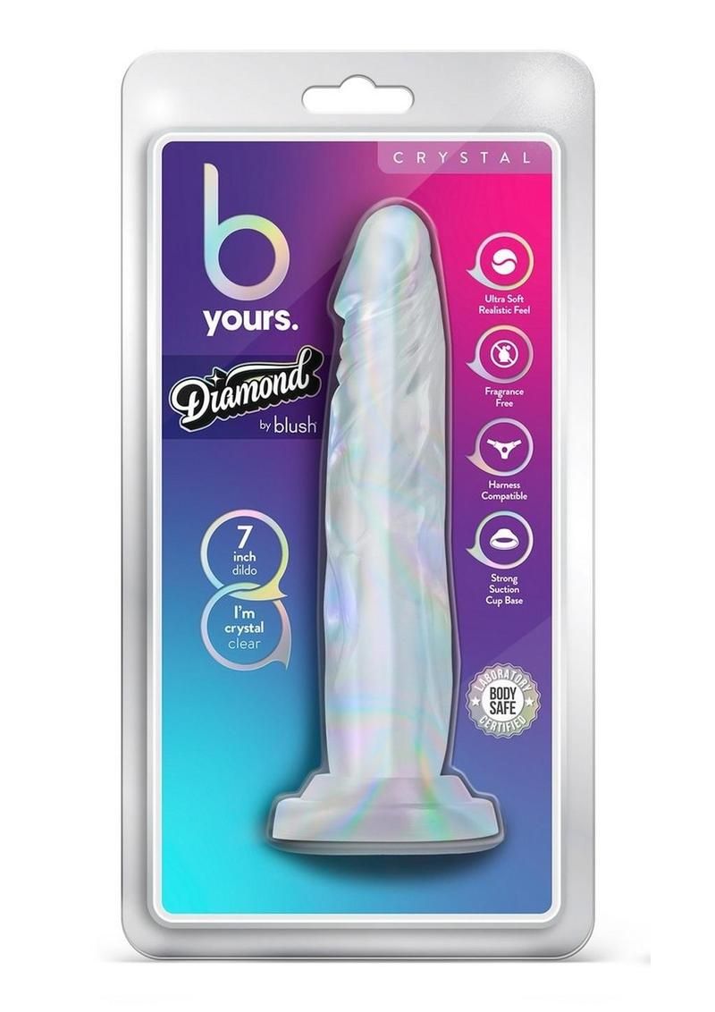 B YOURS DIAMOND CRYSTAL DILDO 7.5" CLEAR