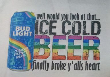 LGBTQ T- SHIRT "BUD LIGHT" WHITE