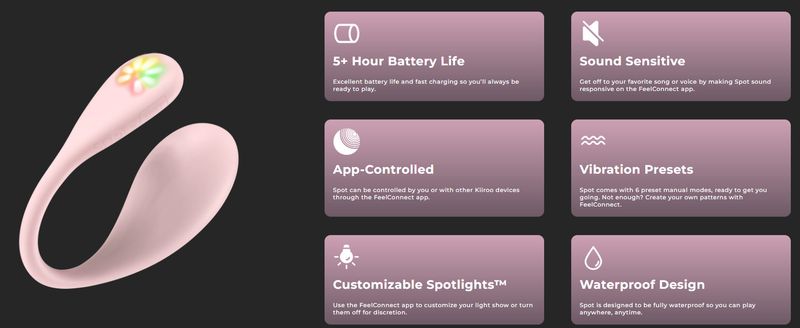 KIIROO SPOT INTERACTIVE WEARABLE VIBRATING EGG