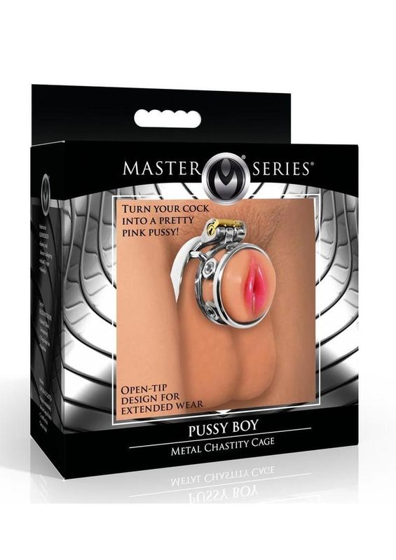 MASTER SERIES PUSSY BOY METAL CHASTITY CAGE STAINLESS STEEL