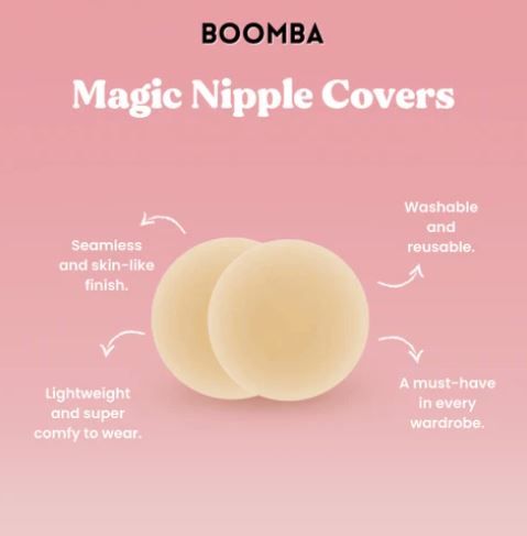 BOOMBA MAGIC NIPPLE COVERS WITH ADHESIVE, Color: BEIGE