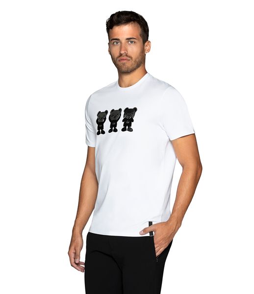 BERTIGO THREE BEARS WHITE T SHIRT, Size: MEDIUM