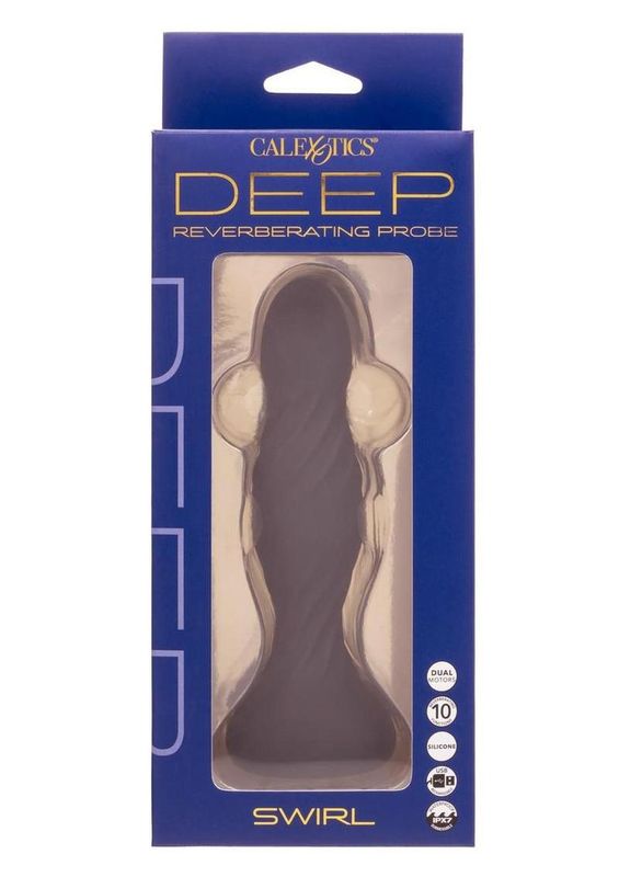 DEEP SWIRL RECHARGEABLE SILICONE REVERBERATING PROBE BLACK