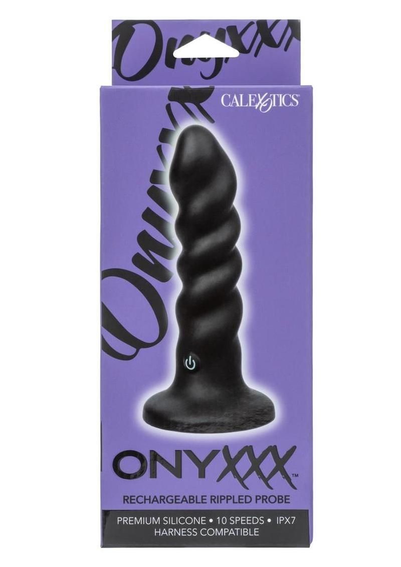 ONYXXX RECHARGEABLE RIPPLED PROBE BLACK
