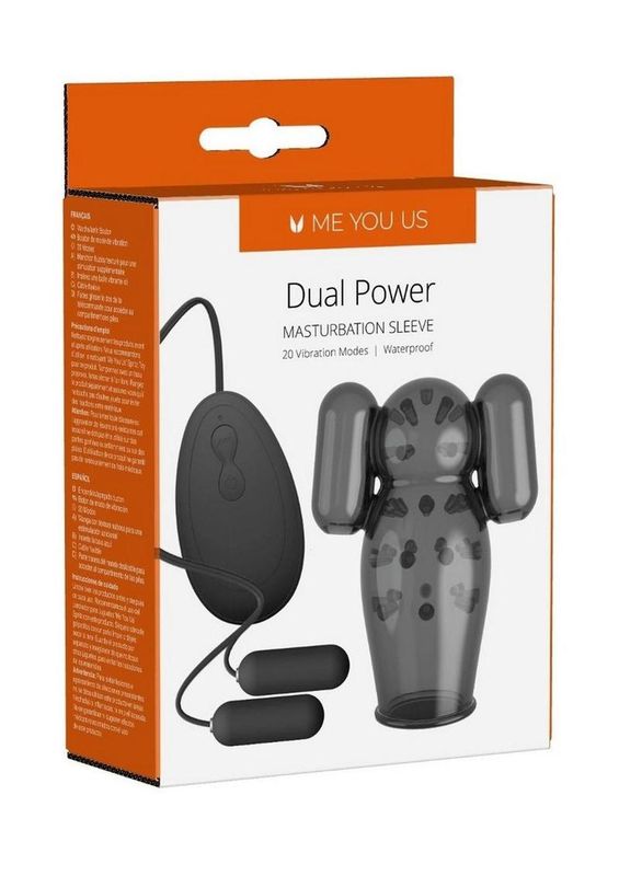 ME YOU US DUAL POWER MASTURBATOR SLEEVE BLACK
