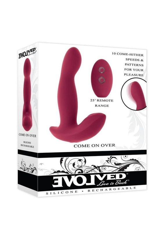 EVOLVED COME ON OVER RED DUAL VIBRATOR WITH REMOTE