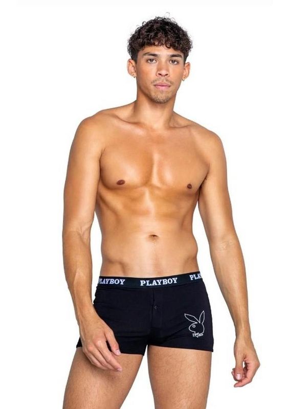 PLAYBOY MENS TUXEDO BOXER BRIEF BLACK & WHITE