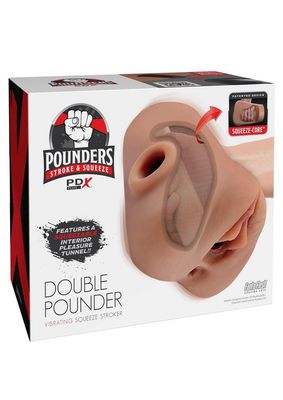 PDX PLUS DOUBLE POUNDER VIBRATING SQUEEZE STROKER